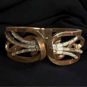 Vintage Trifari 1949 meteor baguette clamper bracelet